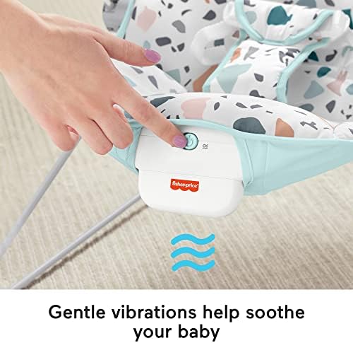 Fisher-Price Baby's Bouncer Pacific Pebble, Portable Bouncing Chair for Soothing and Play for Newborns and Infants, HHG31