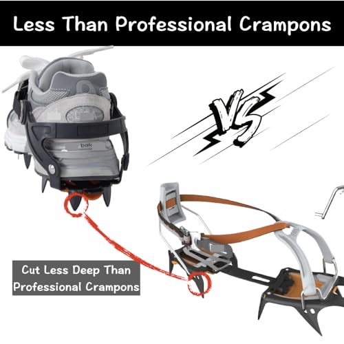 Nomadnia Crampons for Hiking Boots Men/Women, Unisex Spikes for Shoes, Shoe Traction Devices for Hiking, Snow Walking, Jogging, Universal Fit. Orange.