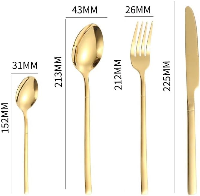 Silverware Flatware Set, 4/16/24/32 Pieces Stainless Steel Knife, Fork And Spoon Set Hotel Home Steak Knife, Fork And Spoon Tableware (Color : Silver, Size : 6Set-24Pcs)