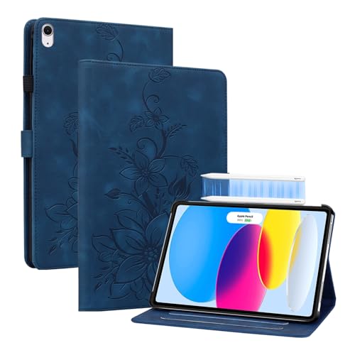Étui pour iPad 10e génération 2022 bleu turquoise avec fermeture magnétique