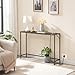 MAHANCRIS Console Table, Narrow Sofa Table, 43.3” Entrance Table with Power Station, Behind Couch Table, Simple Style, for Living Room, Hallway, Entryway, Foyer, Rustic Brown and Black CTHR112E01