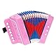 QUARKZMAN Knopfakkordeon 10 Tasten Knopfakkordeon Mini Musikinstrument Spielzeug Geschenke für Erwachsene Anfänger Bildung, Pink