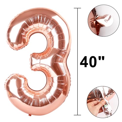 40 Inch Rose Gold Number 13 Balloons Foil Digital Helium Number Balloons by Kelfuoya - Used condition - Image 5
