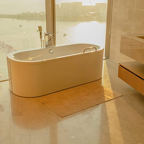 Mosobam 1000 Gsm Hotel Luxury Bamboo Viscose-Cotton, Xl Bath Mats 28X44, Light Taupe, Set Of 2, Oversized Bath Rugs #TOP7