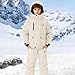 Boys Girls Snowsuit Winter Fashion Snow Bibs Snowboarding Clothes Teen Kids Waterproof Ski Suit (White, 11-12 Years)