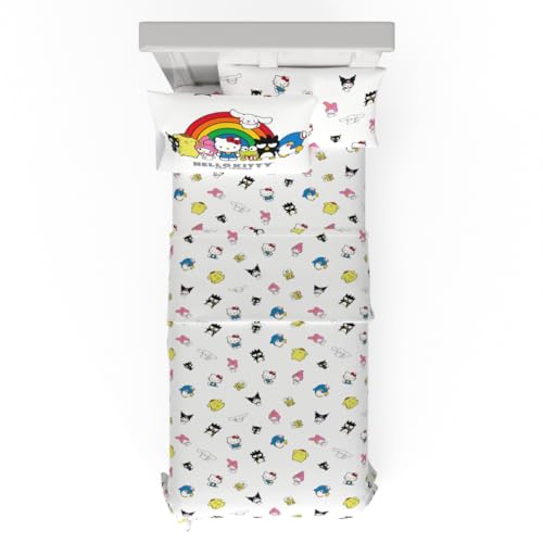 Franco Collectibles Hello Kitty & Friends Bedding Super Soft Cotton 3 Piece Twin XL Sheet Set, College Dorm Essentials, (Officially Licensed Product)