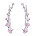 Produktbild Yumilok Damen Schmuck Ohrklemme Ohrringe Ohrstecker Ohrclip Ohr-ringe Ohr-clip 925 Sterling Silber Zirkonia für Frauen Mädchen Rosa