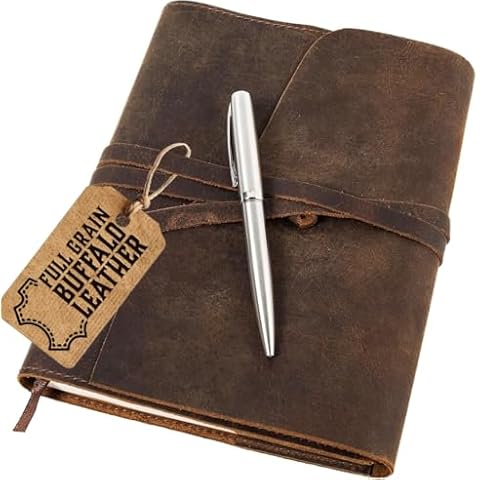 Moonster Refillable Leather Journal for Writing Cover