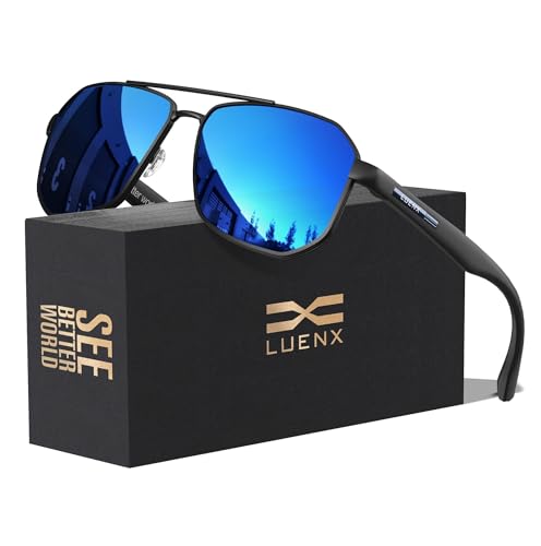 LUENX Aviator Polarized Sunglasses