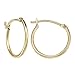 14k Yellow Gold Round Hoop Earrings for Girls, 12mm Diameter