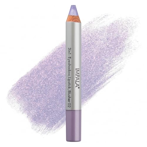 Impala 3-in-1 Jumbo Stift | Lidschatten, Lippenstift und Rouge | Geschmeidige Textur und Lange Lebensdauer | Intensive Farben | Farbe 02 Lila