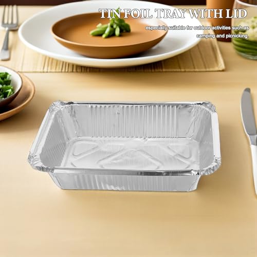 Bandejas de aluminio resistentes al calor pack de 25 recipientes de 1000ml con tapas 7