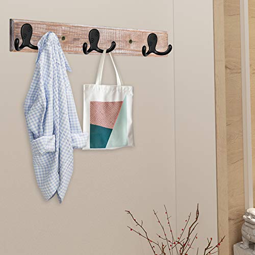 10 Pack Heavy Duty Double Prong Coat Hooks Wall Mounted With 20 Screws Retro Double Hooks Utility Hooks For Coat, Scarf, Bag, Towel, Key, Cap, Cup, Hat #TOP4