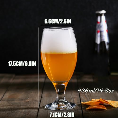 Quhuoyao Pint Glasses, All Purpose Drinking Tumblers, Clear Glass Bar Tumblers Cocktail Mixing Glass, Great For Restaurants, Bars, Parties - Premium Beer Glasses Tumbler Set Of 6 thumb #5