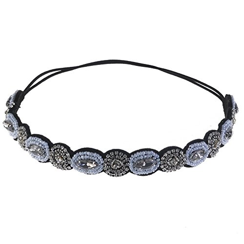 Wowlife Women's Handmade Rhinestone Crystal Beaded Elastic Fashion Headband Hair Band Accessory