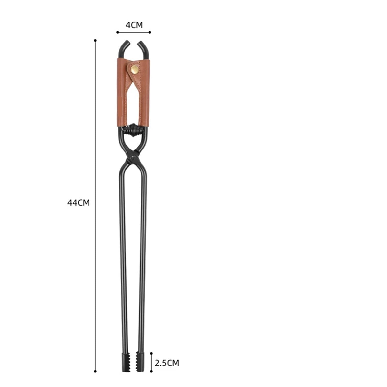 Feuerzange, Camping-Feuerhaken, verdickte Feuerzange, Karbonstahl, Lagerfeuer-Brennholzklammer, tragbares Outdoor-Camping-Grillwerkzeug (44 cm) ()