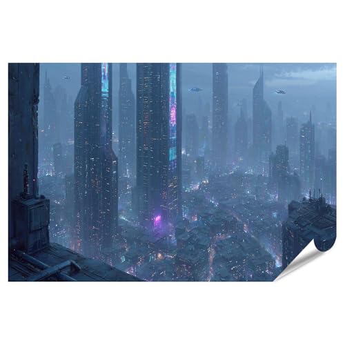 islandburner Poster di alta qualità, futuristico Cyberpunk, immagine urbana, da