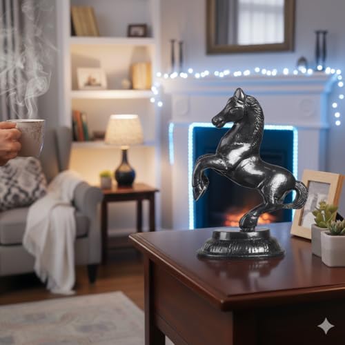 Image of KridayKraft Jumping Horse Metal Statue for Wealth Table Top Figurine for Living Room Bedroom Home Office Animal Decorative Showpiece Feng Shui Vanstu Sculpture for Gift Purpose. (Black)
