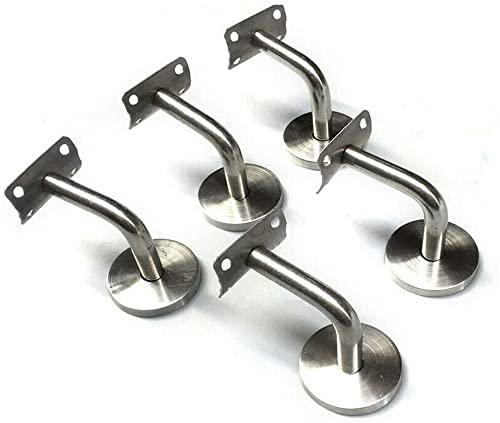 ECUTEE 5 Stück Handlaufträger Handlaufhalter Edelstahl, Handlaufträger Rohrstütze Wandhalter Zubehör für Wand Geländer Handlauf Rohr Treppe Griff Cover