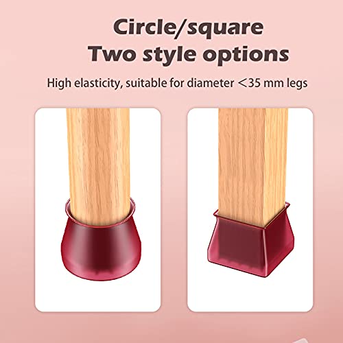 Sootop 4Pcs Silicone Chair Leg Caps Feet Pads Furniture Table Covers Floor Multi Color Scratches Protectors For 30Mm Legs (Pink, S) #TOP2