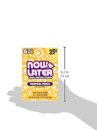 Now and Later Tropical Punch Flavored Candy Twenty Four 6-piece Bars, 22.32 OZ. - Thumbnail 4