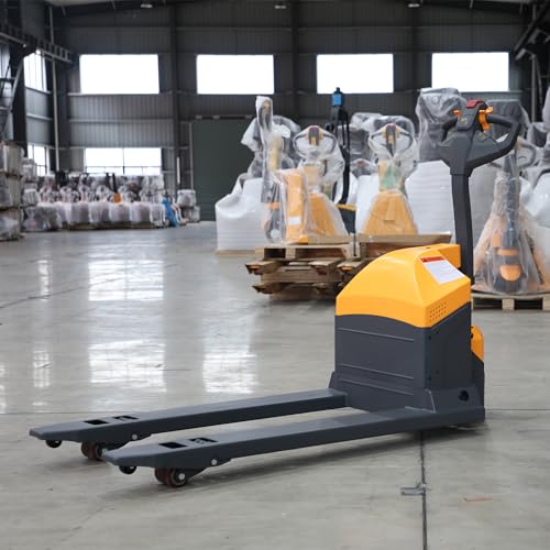 T Tory Carrier Full Electric Pallet Jack Truck 4400lbs Capacity 48\" x27\" Fork Size Powered Pallet Trucks, Built-Out Charger Suitable for Narrow Space, Indoor Handling & Lifting