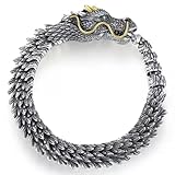 925 Silber Drache/Schlange Wikinger Armband Herren Geschenk Armreif Schmuck-18cm-Drachenarmband