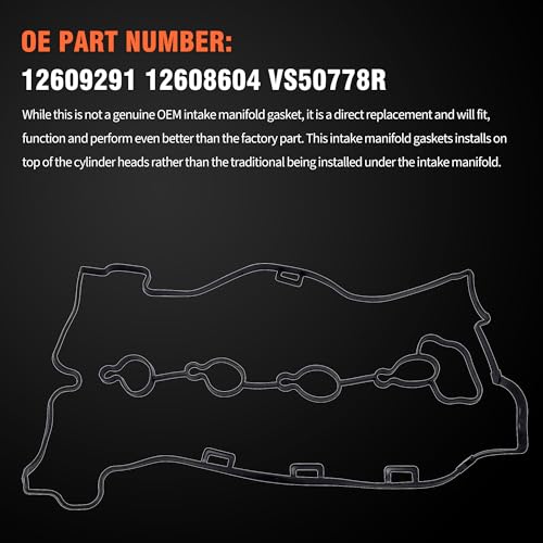 Image of HiSport Valve Cover Gasket 12609291 12608604 VS50778R | Compatible with Buick Allure LaCrosse Regal Chevy Captiva Sport HHR Malibu GMC Terrain Pontiac Solstice Saturn Sky 2007-2017