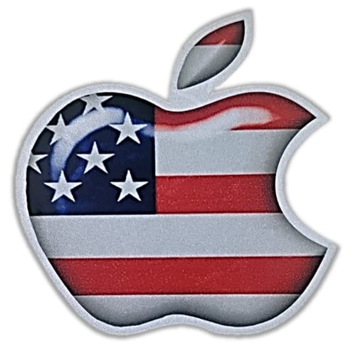 UNIq Funky Apple USA Stylish Glossy Finish Decal Sticker for Car Bike Laptop Bottle
