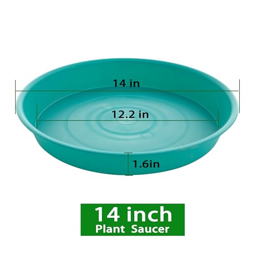 image for Bleuhome 4 Pack of 14 inch Plant Saucers Bird Bath Bow Round, Plastic 