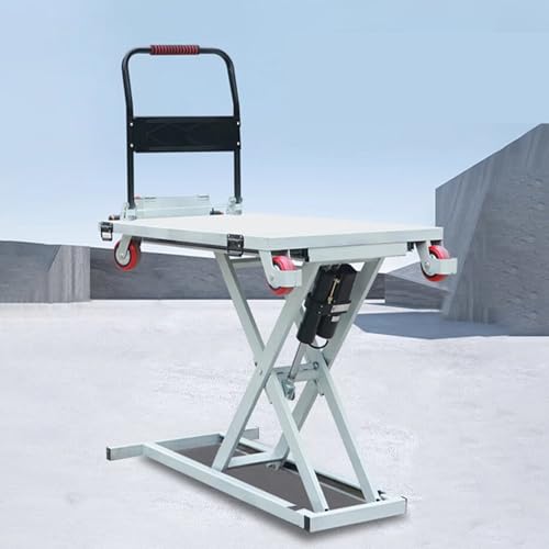 Chariot élévateur hydraulique, capacité de 300 kg, hauteur de 119 cm, chariot élévateur électrique avec batterie de 48 V pour chargement et déchargement, portable et robuste