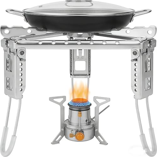 Trépied pour feu de camp Tissting pliable en acier inoxydable pour réchaud de camping et grill