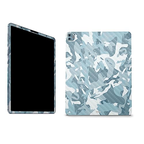 Image of MightySkins Carbon Fiber Skin Compatible with Apple iPad Pro 12.9 inch M2 6th Gen (2022) Full Wrap Kit - Arctic Camouflage | Protective, Durable Textured Carbon Fiber Finish | Made in The USA
