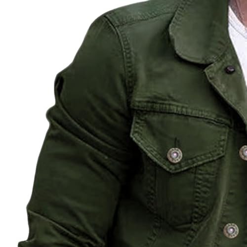 Men Slim Fit Button Denim Jacket Washed Classic Casual Trucker Coat Pocket Field Shirt Jean Jackets4