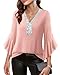 Timeson Valentine Tops for Women: Sequin V Neck 3/4 Sleeve - Blouses for Women Dressy Casual Spring Fashion 2026 Sparkly Shirts Work Business Outfits Trendy Ladies Formal Attire Wedding Evening Party