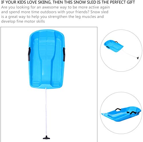 Snow Sled Two-Rider Downhill Outdoor,Snow Saucer Sled Plastic Kids Adults Snow Sled Toboggan Sand Slider with Two Handle Grass Sand Sled for Winter Beach - Thumbnail 7