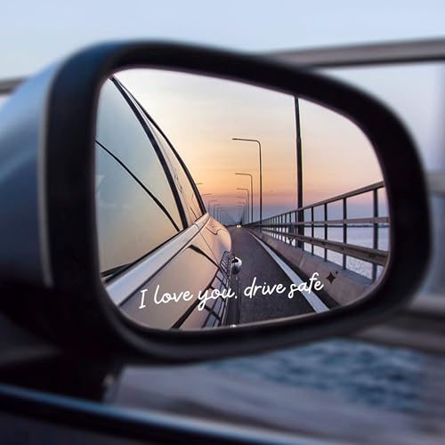 Image of 3pcs I Love You Drive Safe Mirror Sticker Cute Rear View Mirror Sticker | Heart Star Car Decals for Women Waterproof Vinyl Car Stickers Valentines Day Gifts for Couples, Parents, New Drivers