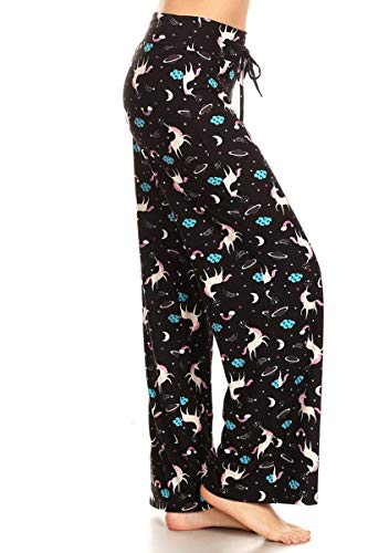 Image of Leggings Depot Women's Wide Leg Drawstring Pajama Pants for Lounge, Sleep