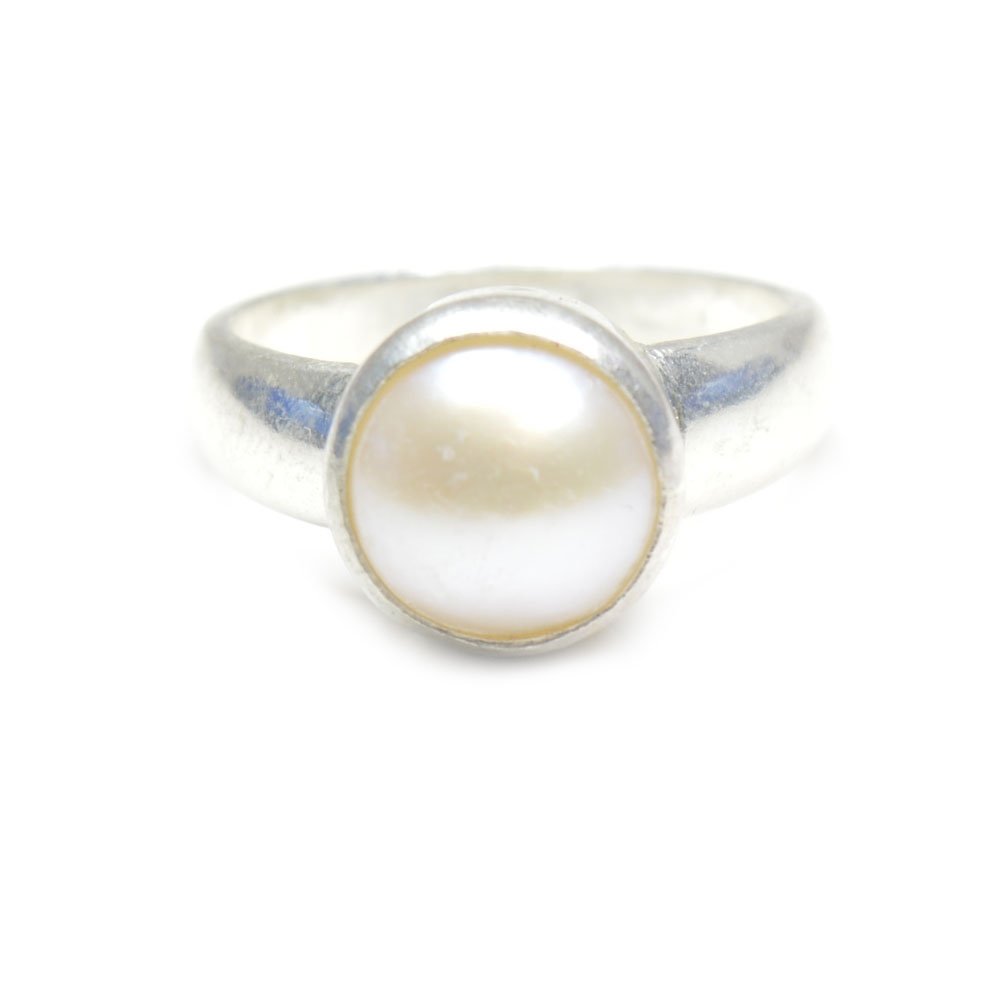 55Carat Unisex NA plata de ley talla ovalada blanco perla
