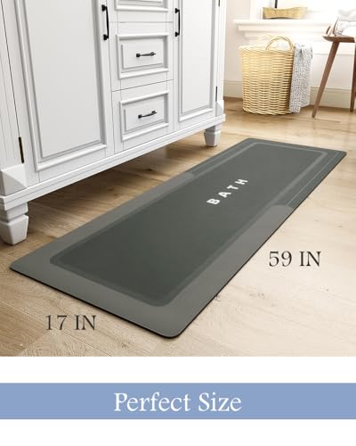 Image of MontVoo-Bath Mat-Bathroom Mat Rug Non Slip Super Absorbent Stain Resistant Quick Dry Thin Bathroom Rug-Bath Mats for Bathroom Floor Bathtub Vanity-Bathmat Bath Rug Easy Care