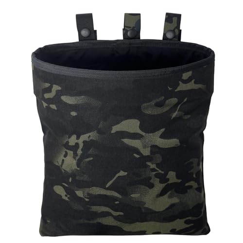Bolsa tática para forrageamento Airsoft leve Molle bolsa dobrável 500D coleção de nylon bolsa bolsa de acessórios para paintball softair caminhadas (MCBK)