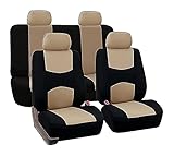 FH Group Car Seat Covers Full Set Cloth - Universal Fit Automotive Seat Covers, Low Back Front Seat...