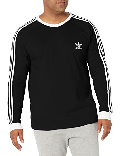 adidas Originals 3-Stripes LS TEE,Black,X-Large