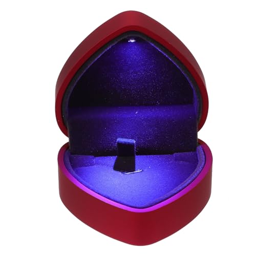 FOMIYES Caja Caja Joyero cajitas pequeñas rebujitos jewelry organizer watch box almacenamiento producto Organizador de joyas caso en forma de corazón Material interior de felpa. rojo