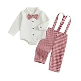 Generisch Conjunto de traje formal para bebés y niños, traje de caballero casual, primavera y otoño, ropa infantil de 0 18 meses, suave y cómoda, rojo, 9-12 meses