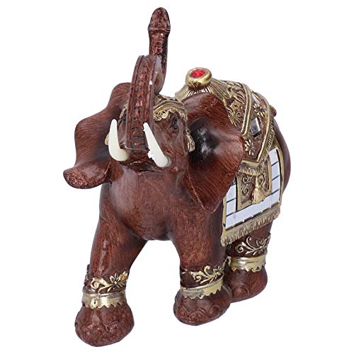 象の像の置物、エレ風水、ホームリールーム用の手作りのデスクトップ装飾品、セニアル服付きの幸運の象、 (Top red large si)