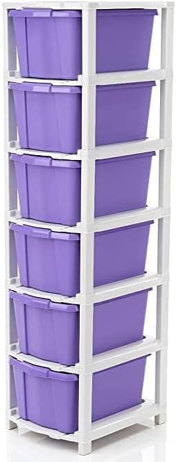 RYLAN 6 XL Plastic Modular Drawer System for Home, Office, Hospital, Parlor, School, Doctors, Home and Kids, Product Dimension When assembeled (31cmx39cmx116cm)