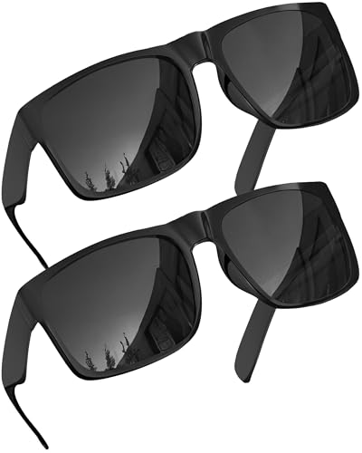 grinderPUNCH 2 Pack Mens Oversized Sunglasses XL Big Head Fit, Extra Wide Frame Sunglasses for Men, XXL Large Wide Shades