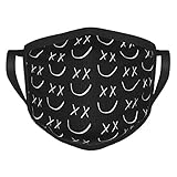 Dixiaomu Mask- Louis Tomlinson Smiley Face Reusable and Washable Cloth Face Mask Adult Black