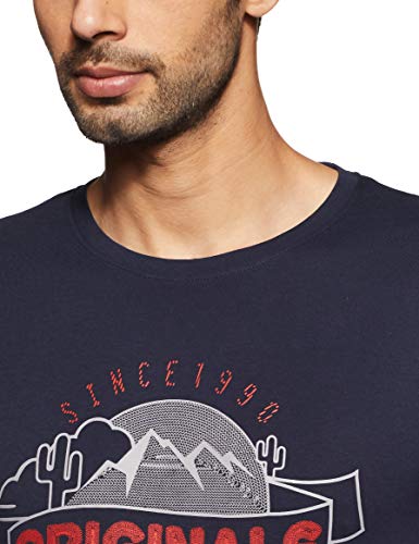 Image of JACK & JONES Men's Printed Slim Fit Crew Neck T-Shirt